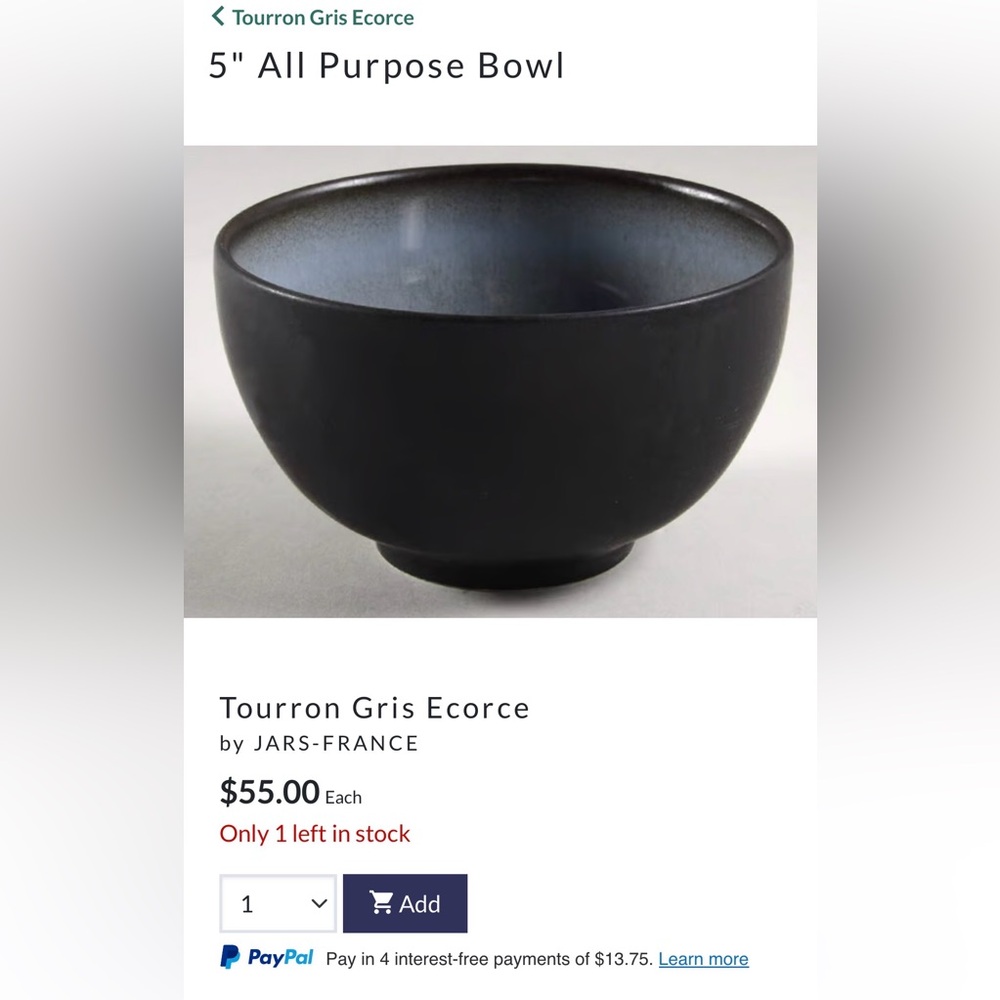 @baker121280 Jars France Tourron Gris Ecroce Multi Purpose Soup Bowl 6” - 4pcs - Picture 2 of 8